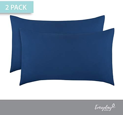 2-Pack Toddler Travel Pillowcases - 14x20 Navy Microfiber