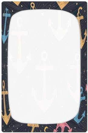 Wajiw Rainbow Anchor Crib Sheet for Standard Size Mattress