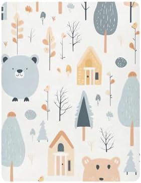 Wajiw Forest Animals Crib Sheets Soft Fitted 28x52In