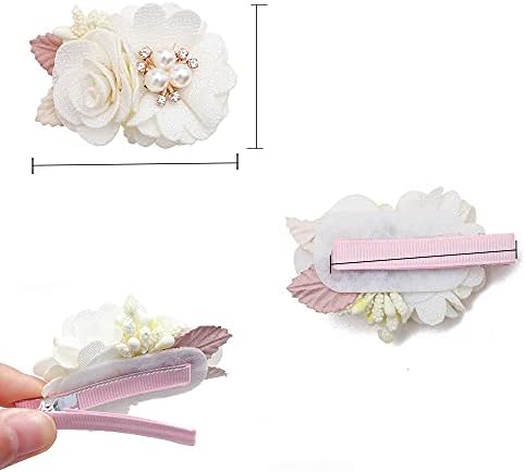 Flower Hair Clips for Baby Girl 6pcs Safe Alligator Clip Bows