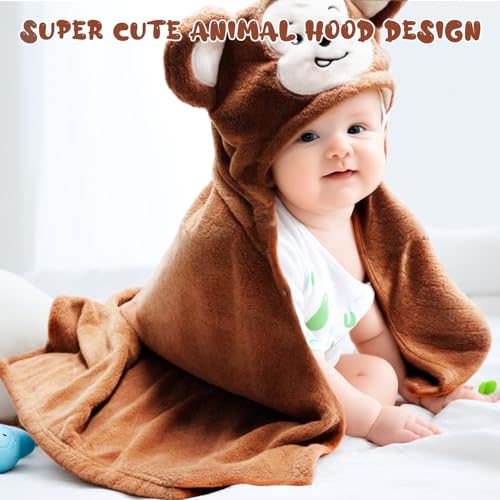 FUBANRAY Toddler Bath Towels with Hood 2-Pack