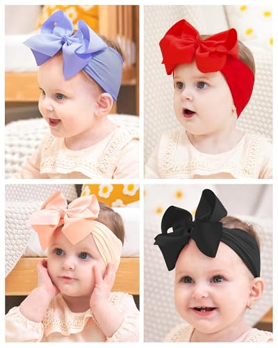 Doboi 20PCS Hair Bows Nylon Headbands for Babies and Kids