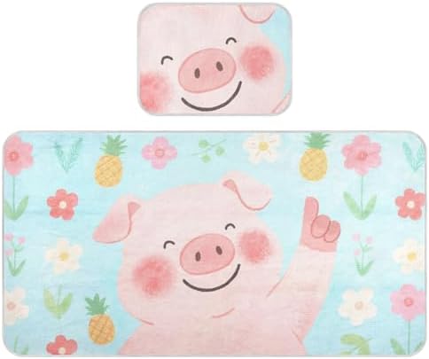 Flower Pig Blue Cooling Waterproof Crib Mattress Pad 28 x 52 Inch