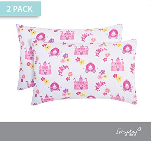 EVERYDAY KIDS 2-Pack Travel Pillowcases 14x20 Princess Storyland