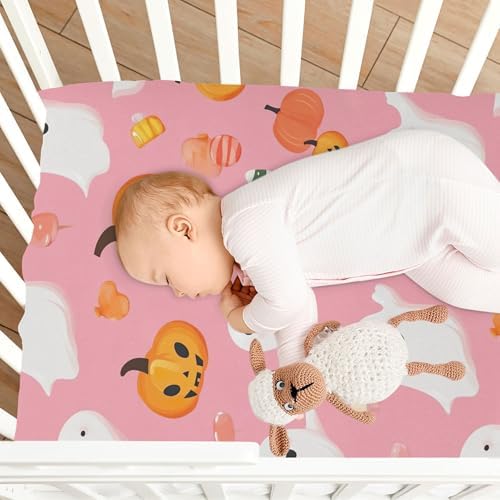 Qilmy Cute Ghosts Fitted Crib Sheet for Girls and Boys