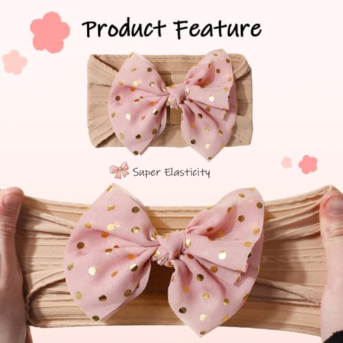 5 Pcs Colorful Baby Chiffon Bow Headbands