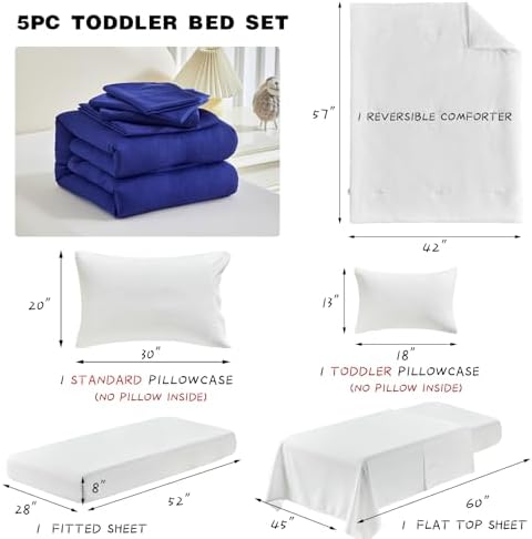 UOZZI BEDDING Toddler Bed Set 5 Piece Pink