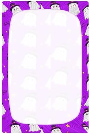 Qilmy Halloween Ghosts Fitted Crib Sheet for Kids Soft and Breathable
