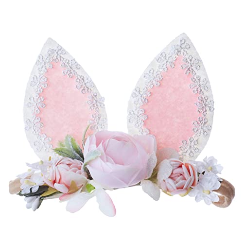 GEZISAN Baby Girl Floral Easter Headband with Rabbit Ears