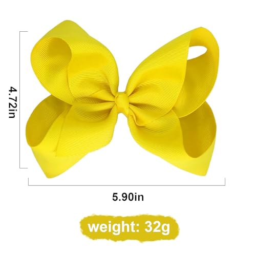 Yihurlm 4PCS 6 Big Hair Bows with Alligator Clips for Girls