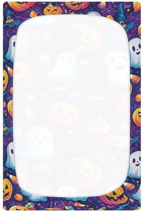 Qilmy Cartoon Ghosts Fitted Crib Sheet for Baby 1