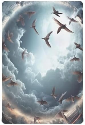 Wajiw Cloud with Birds Fitted Crib Sheets