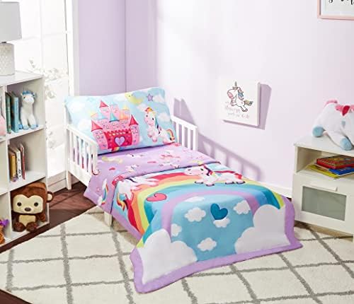 EVERYDAY KIDS 4 Piece Toddler Bedding Set - Unicorn Dreams