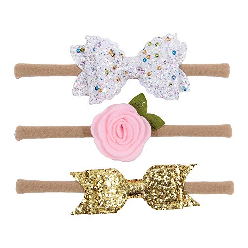 Nishine Baby Girls Glitter Bowknot Headbands 6-Pack