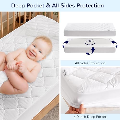 SLEEP ZONE 2 Pack Waterproof Crib Mattress Protector