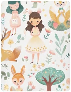 Wajiw Cute Princess Crib Sheets for Girls and Boys