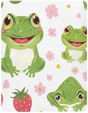 Wajiw Frogs Crib Sheets Soft Breathable Fitted Bedding