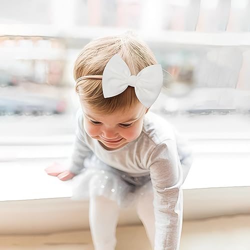 Lanmerry Big Bows Hairbands 8 PCS Handmade Tan Baby Girl Headbands