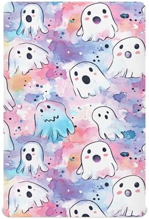 Qilmy Cute Little Ghosts Crib Sheet for Girls and Boys