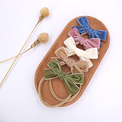 Velvet Bow Headbands 32 24 PCS for Baby Girls