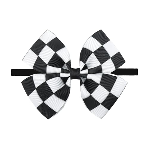 Racing Checkered Black and White Baby Bow Hair Accessory