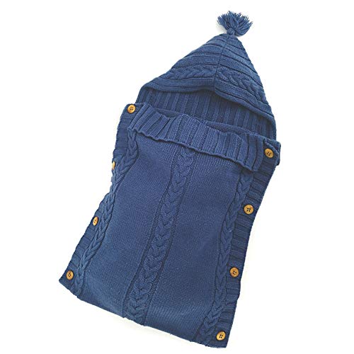 XMWEALTHY Dark Blue Baby Swaddle Blanket Wrap 0-6 Month