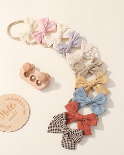 Doboi 20PCS Hair Bows Nylon Headbands for Babies and Kids