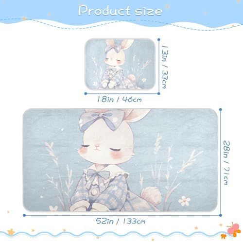 Blue Pastel Cooling Baby Mattress Pad Cover 28x52