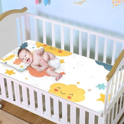 Cooling Cute Clouds Stars Mattress Pad 28x52