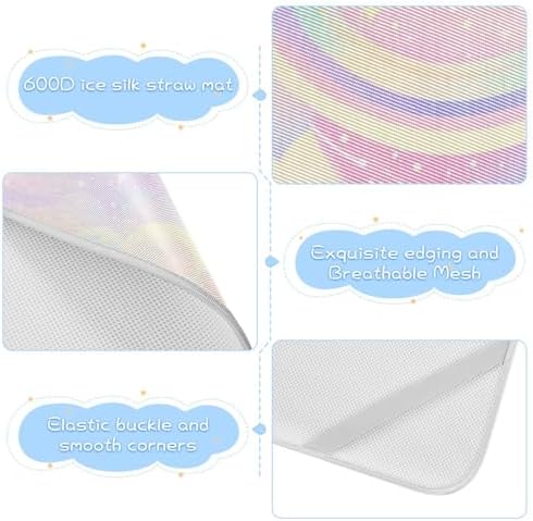 Cooling Pastel Rainbow Crib Mattress Pad 28x52