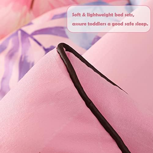 KINBEDY Toddler Bedding Set 4 Piece Pink Unicorn