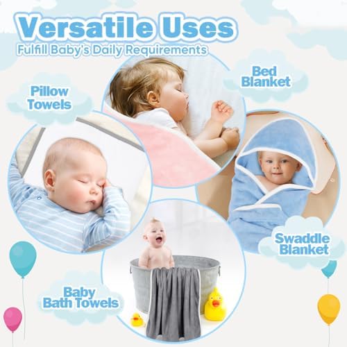 Orighty 6 Pack Baby Hooded Towel 30x30 Inch