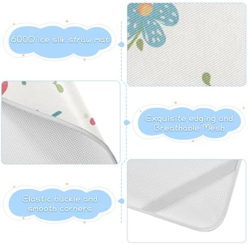Cooling Strawberry Flower Mattress Pad 28x52 Reusable Waterproof for Baby
