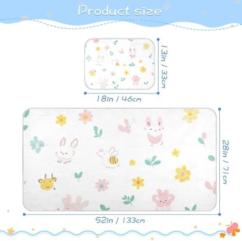 Cooling Baby Mattress Pad Protector 28x52 Waterproof