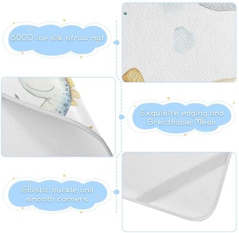 Stegosaurus Cooling Mattress Pad Protector for Baby and Toddler 28x52