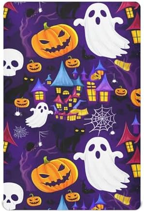 Qilmy Halloween Ghosts Fitted Crib Sheet for Baby Bed