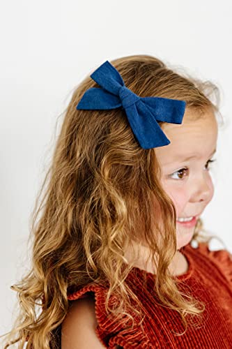 Little Poppy Co Three Hair Bows Set - Handmade for Babies Toddlers Girls