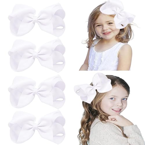 Yihurlm 4PCS 6 Big Hair Bows with Alligator Clips for Girls