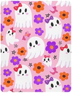 Qilmy Halloween Ghosts Fitted Crib Sheet for Kids 28 x 52 in