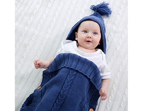 XMWEALTHY Dark Blue Baby Swaddle Blanket Wrap 0-6 Month