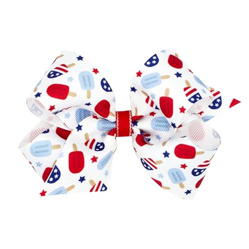 Wee Ones Fourth of July Hair Bow with No-Slip Clip