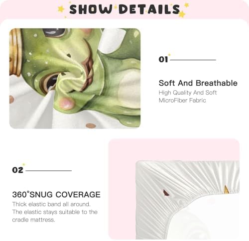 Wajiw Frog Crib Sheets for Girls and Boys