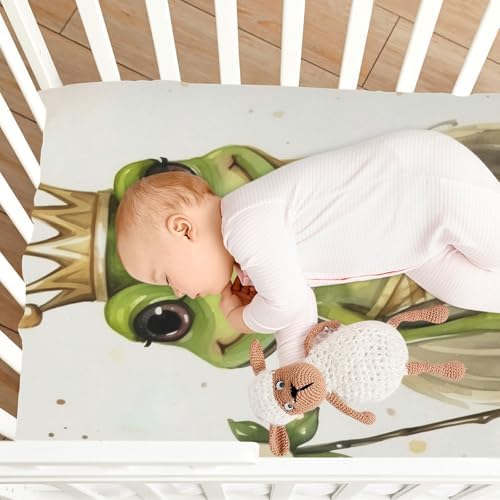 Wajiw Frog Crib Sheets Soft Breathable Fitted