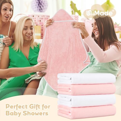 UNIMADE 4-Pack Hooded Baby Towels Soft Coral Fleece