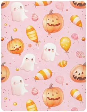 Qilmy Kawaii Ghosts Fitted Crib Sheet for Baby Soft Breathable