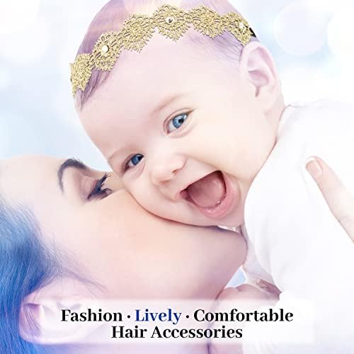 DANMY Baby Girl Elastic Headband with Rhinestone Design