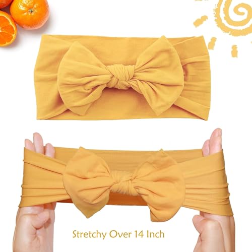 25-Pack Soft Wide Turban Headbands for Baby Girls