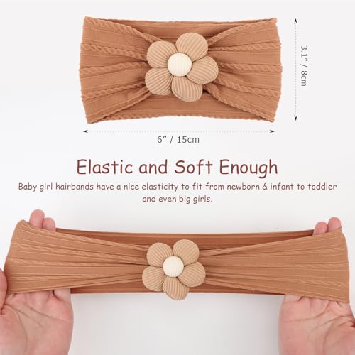 AQOKKA Baby Flower Headband with Color Options