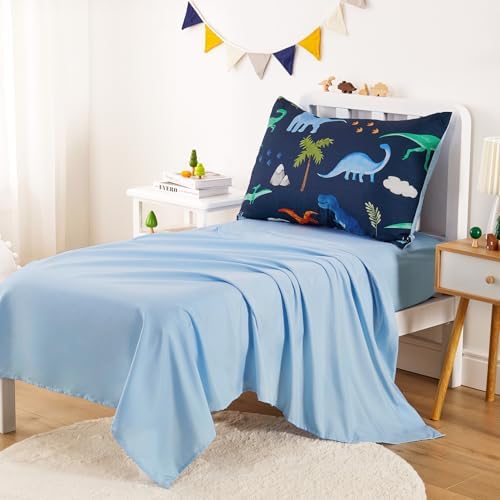 Wake In Cloud - Toddler Bedding Set with Dinosaur Volcano Design