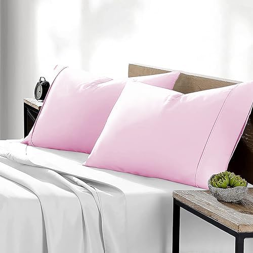 AYANSHI BEDDING Microfiber Pillow Cases Set of 2 20X26 Baby Pink